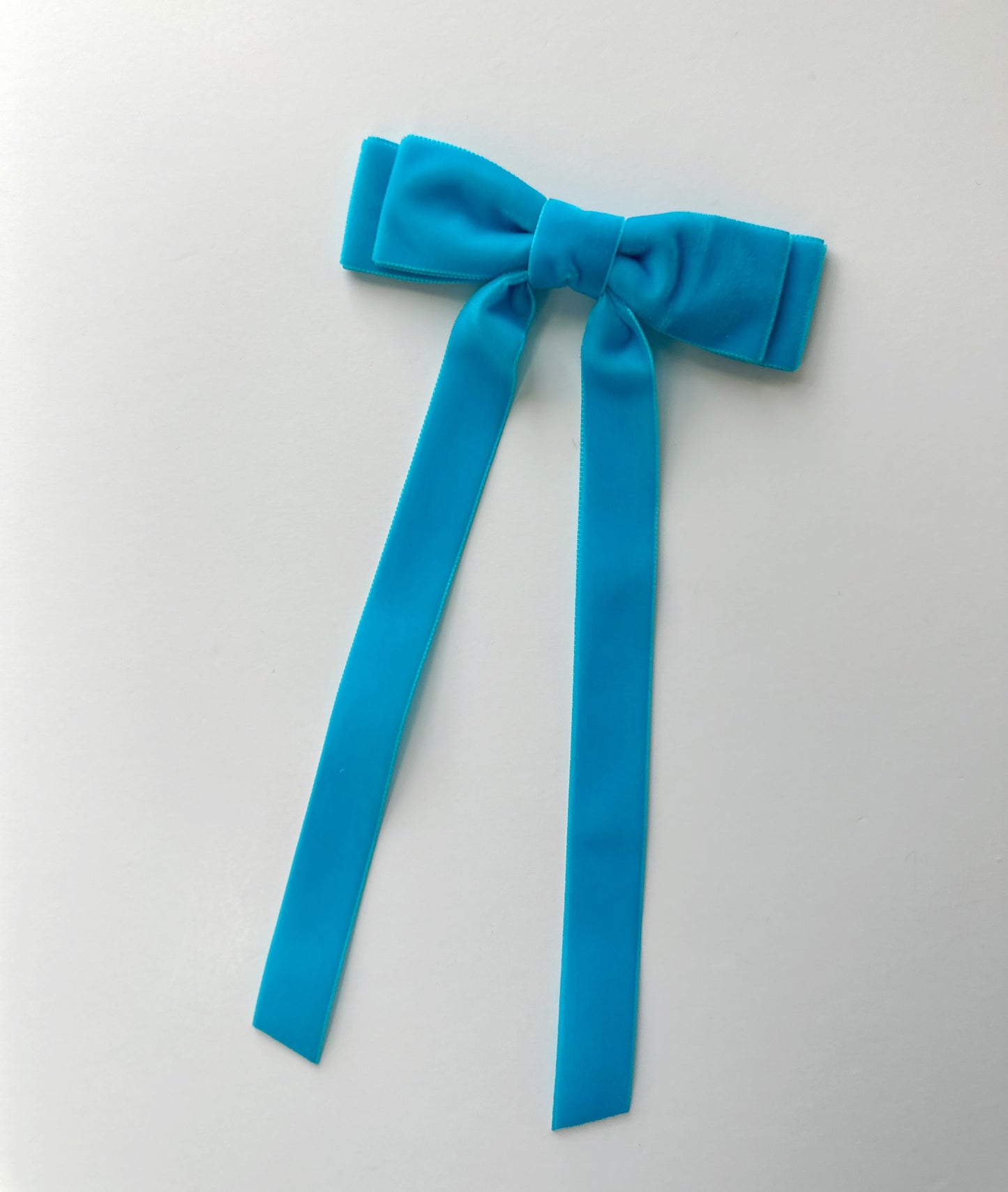 Orient Blue velvet hair bow