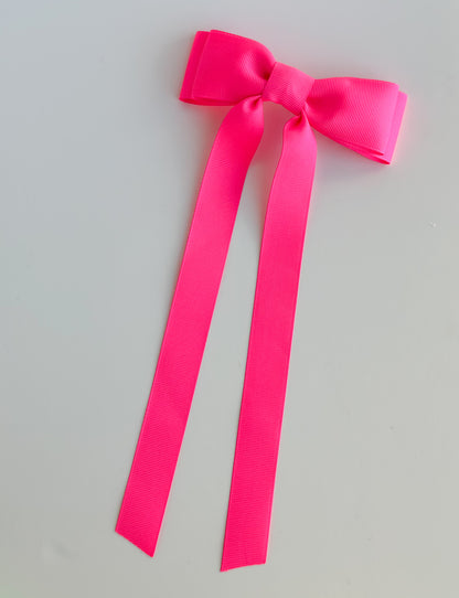 Pop pink solid grosgrain ribbon bows