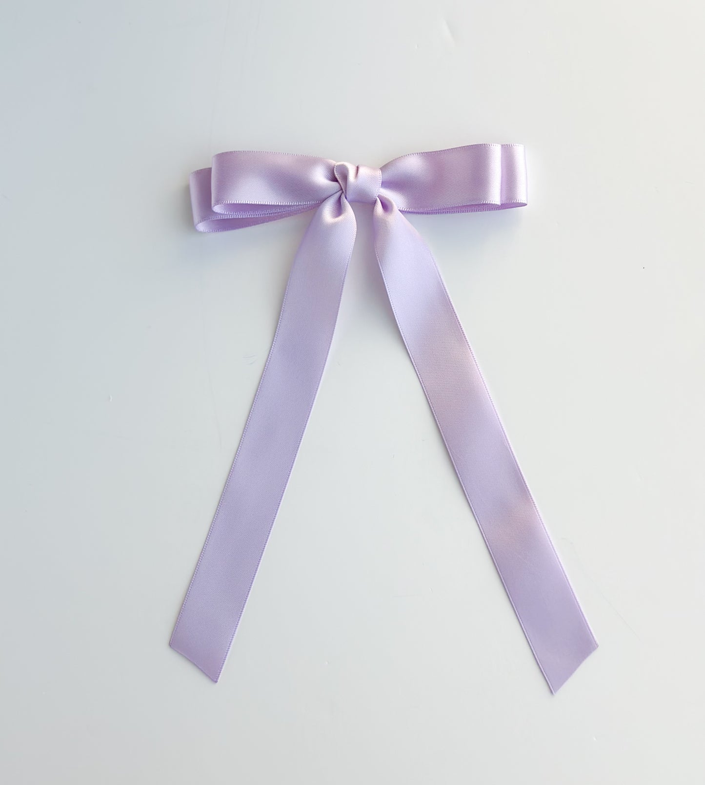 Light Orchid Small satin Hair Bow , short length