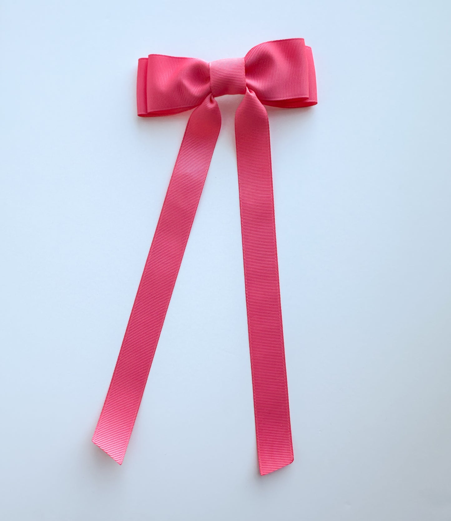 Coral Rose solid grosgrain ribbon bows