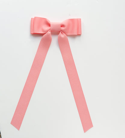 Light coral solid grosgrain ribbon hair bow