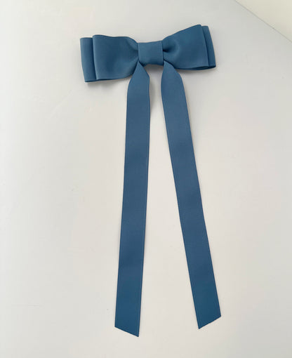 Vintage Blue solid grosgrain ribbon bows