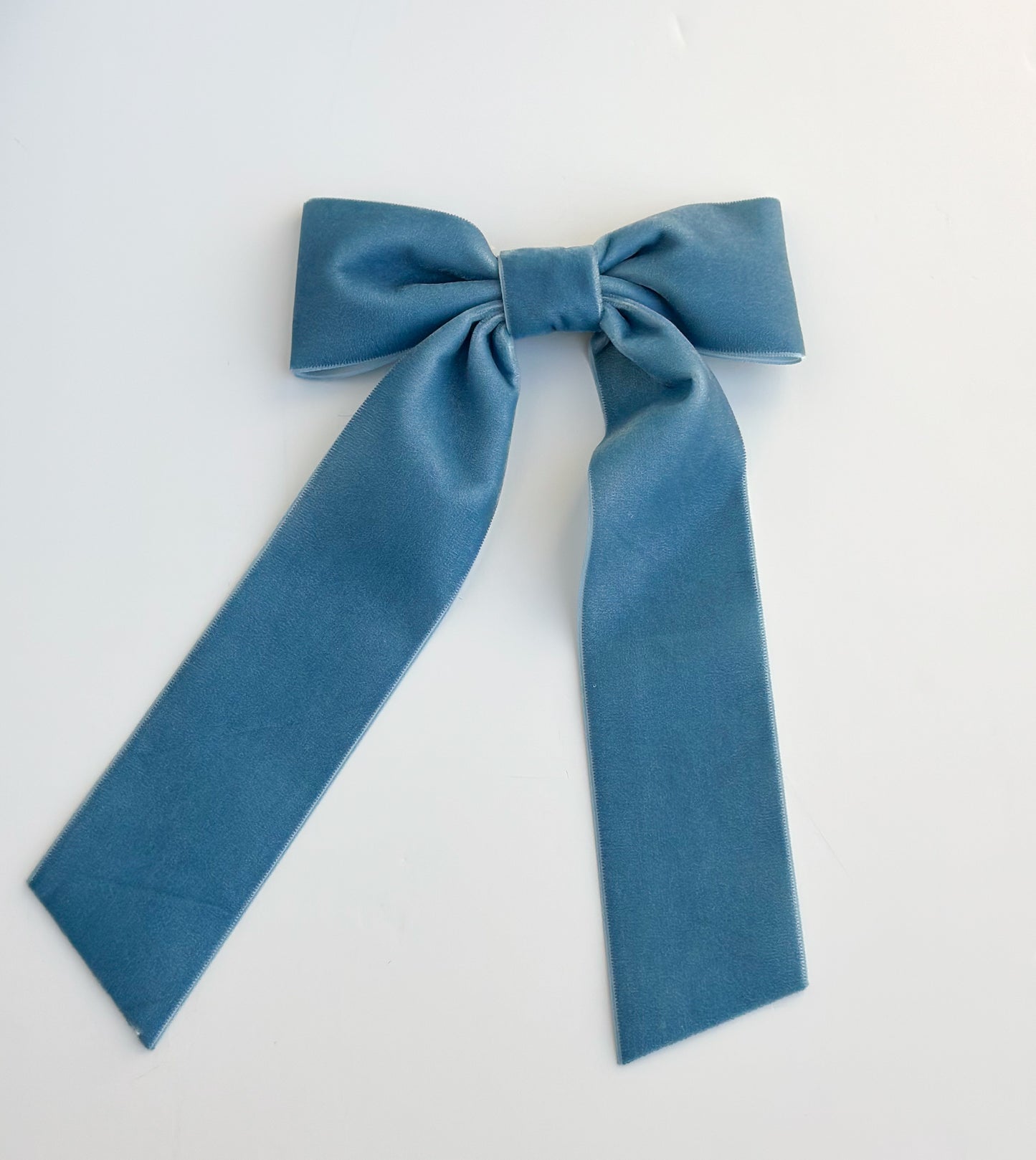 Antique blue Large Velvet Hair Bow