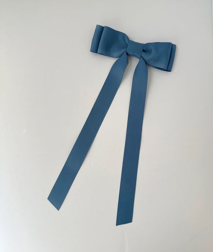 Vintage Blue solid grosgrain ribbon bows