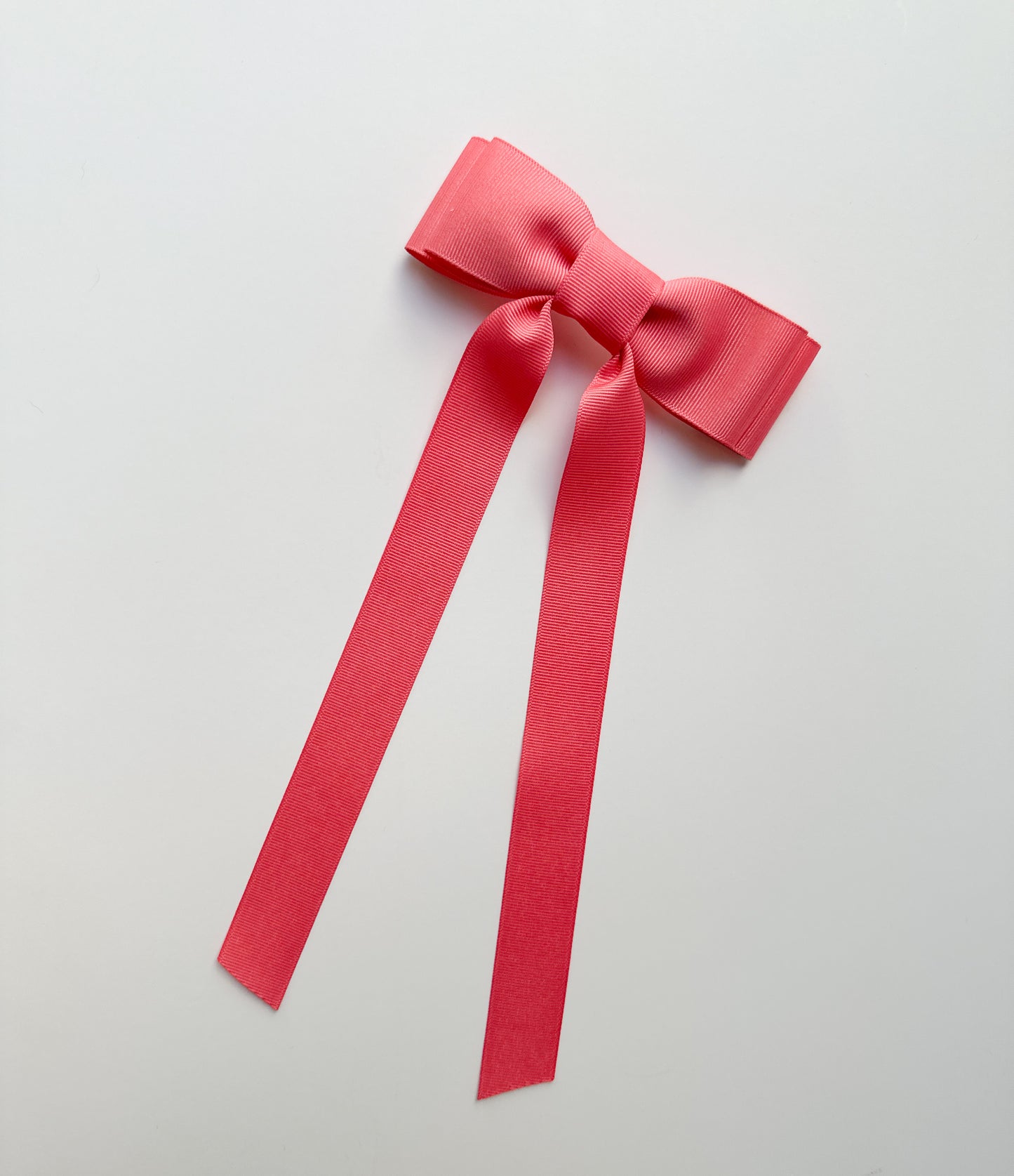 Coral Rose solid grosgrain ribbon bows