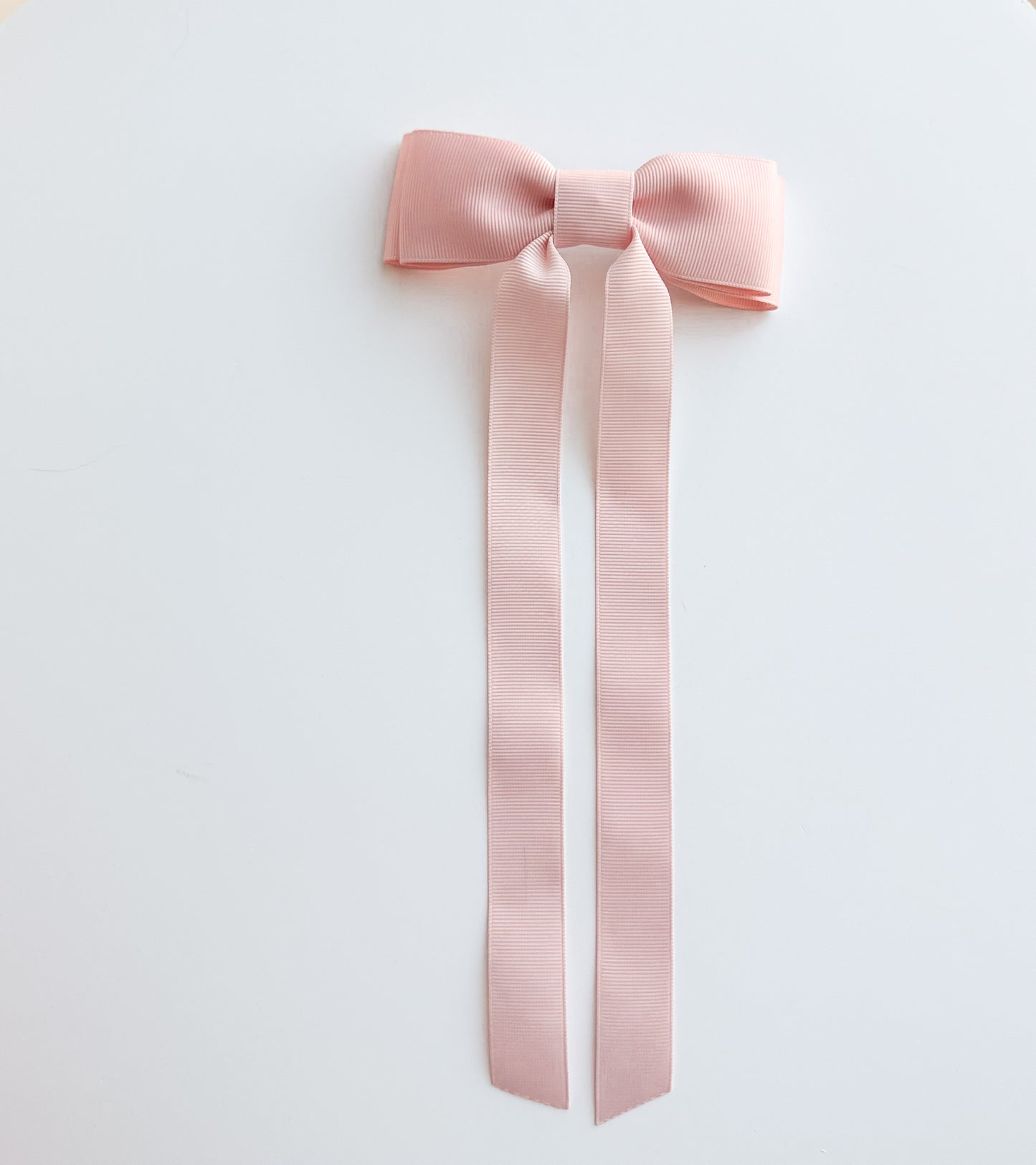 Blush pink solid grosgrain ribbon bows