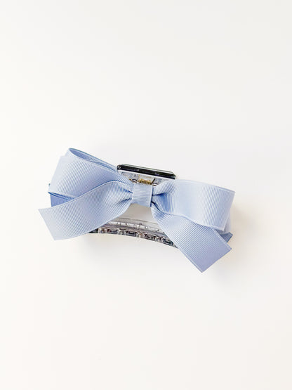 Vintage blue 3 inch Bow Claw Clip