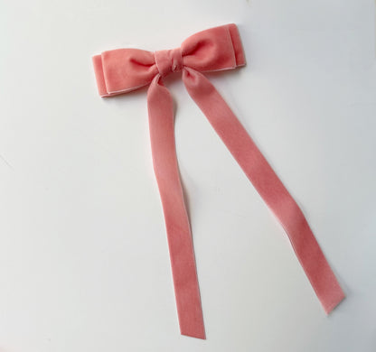 Dusty Rose velvet hair bow