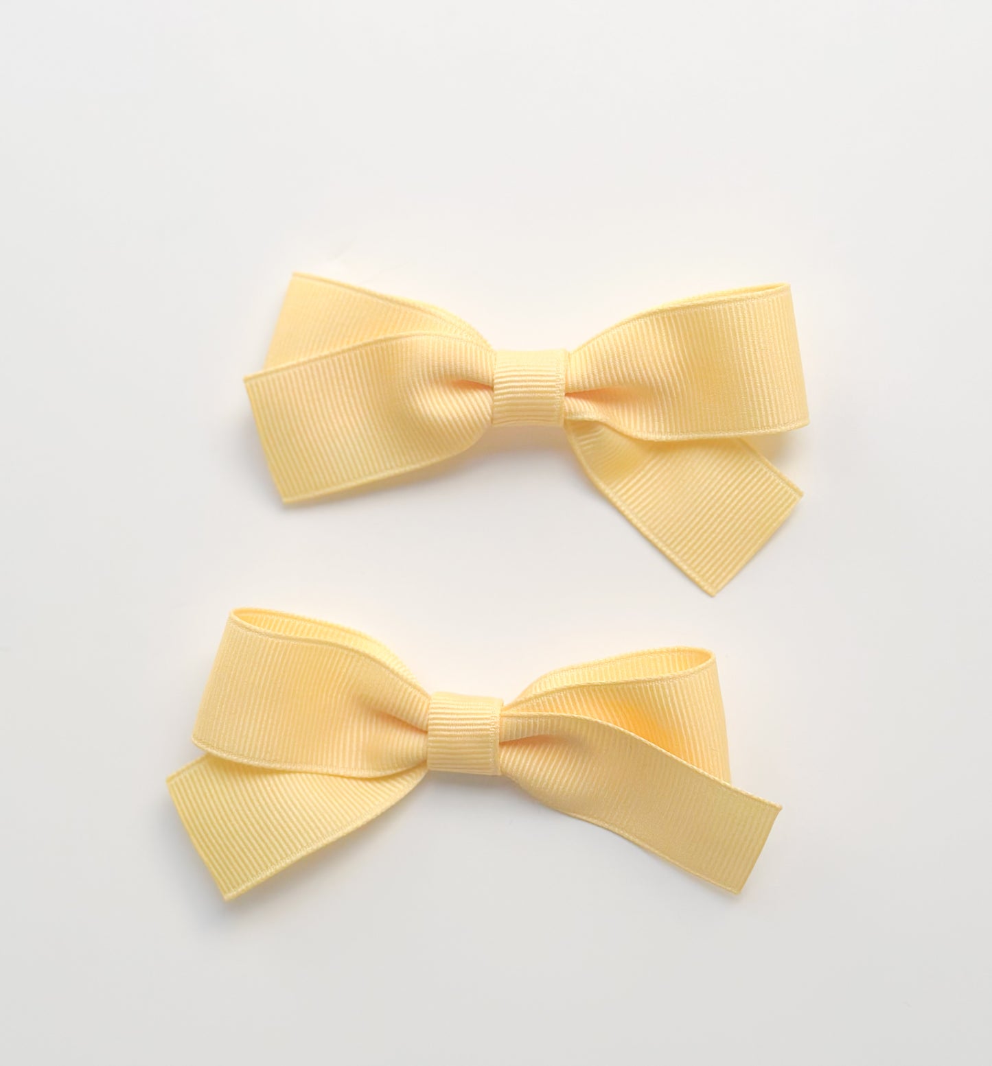 Yellow pigtails solid grosgrain ribbon bows