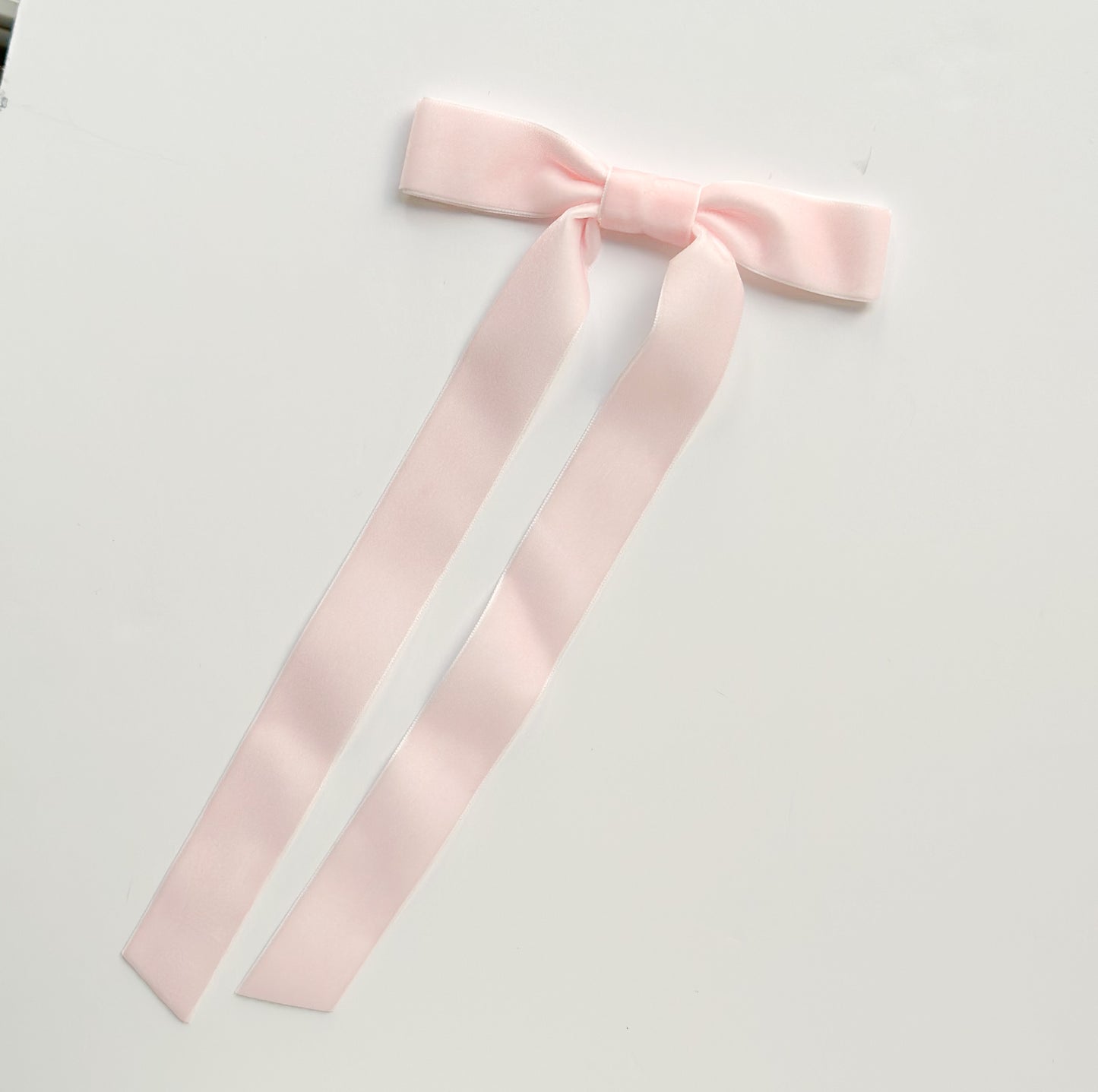 Pearl pink  1”  velvet hair bow