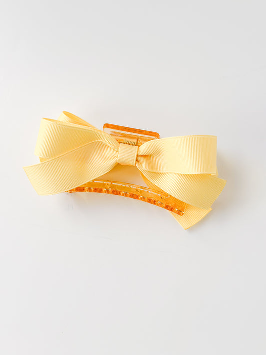 Yellow 3 inch Bow Claw Clip