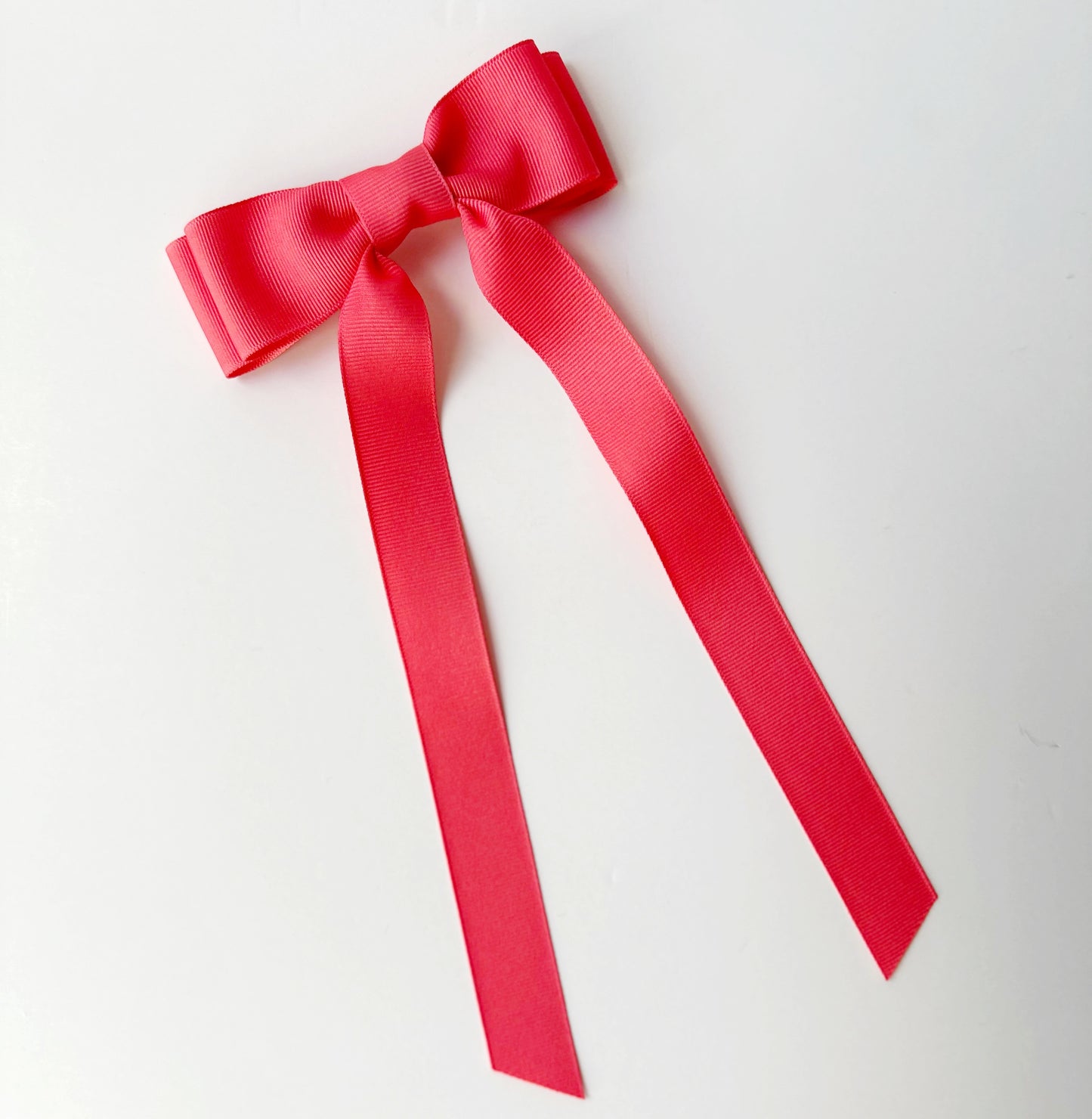 Watermelon pink solid grosgrain ribbon bows