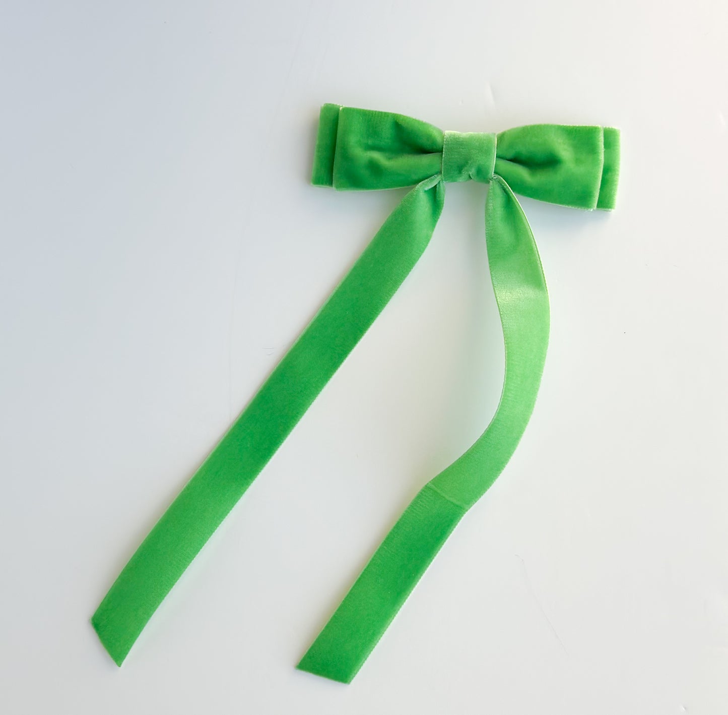 Jade Green velvet hair bow