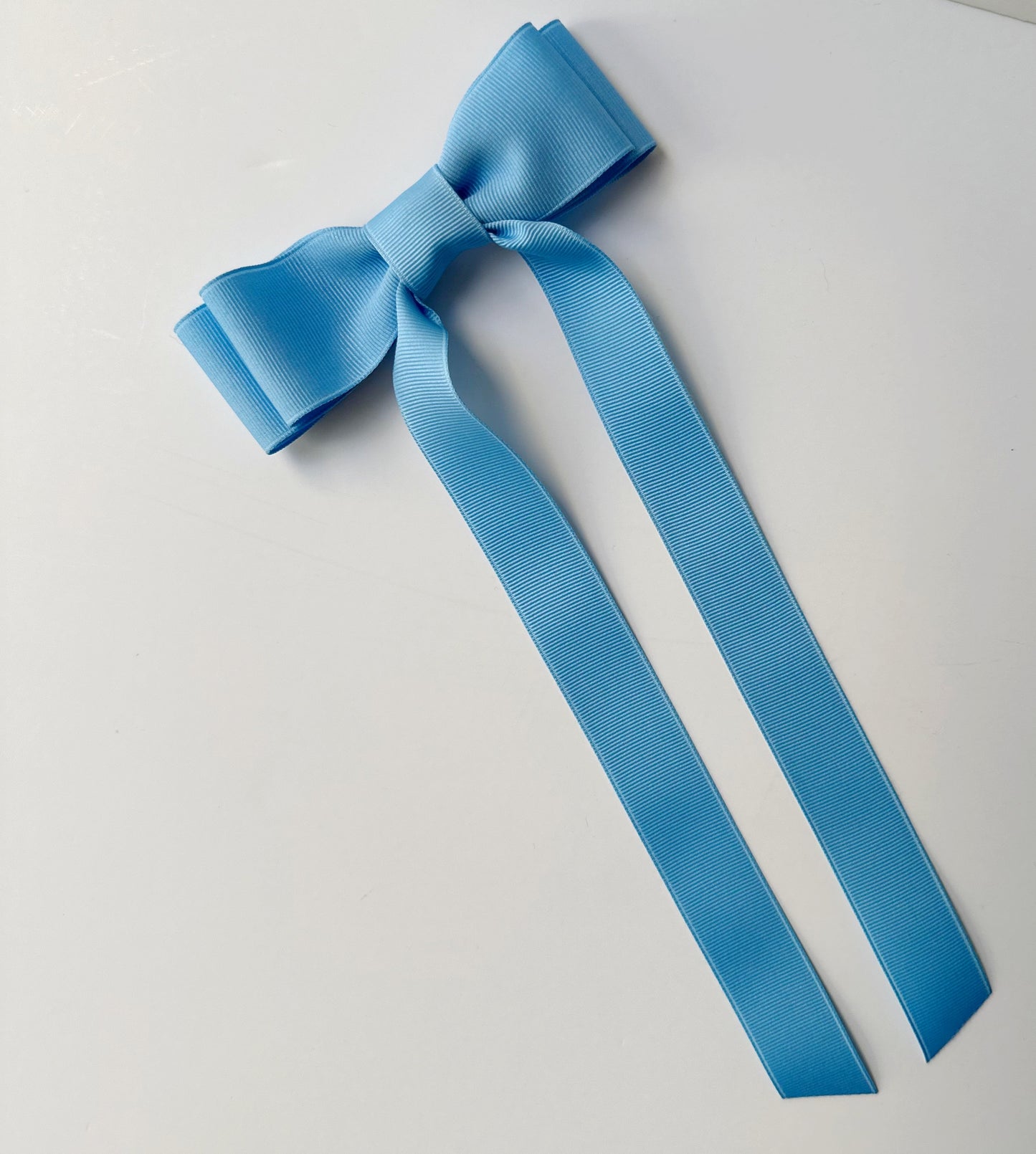 Light Blue solid grosgrain ribbon bows