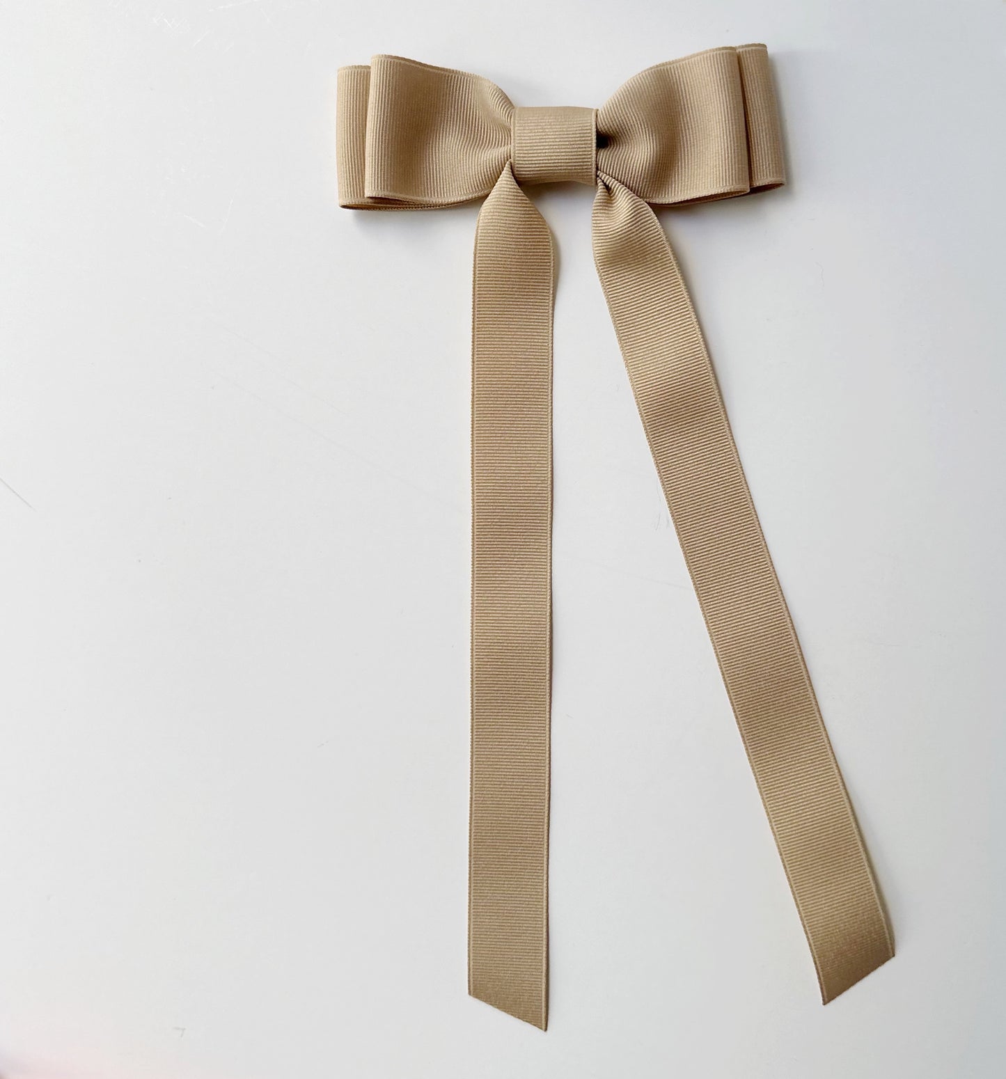 Tan solid grosgrain ribbon bows