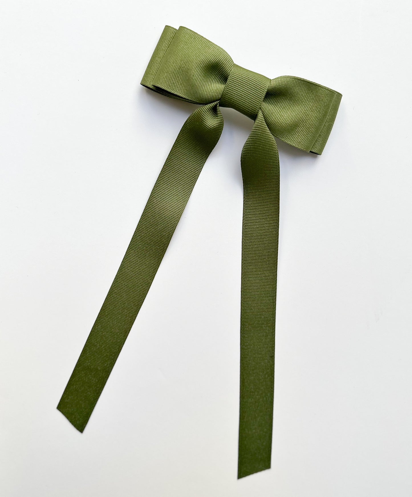 Moss solid grosgrain ribbon bows