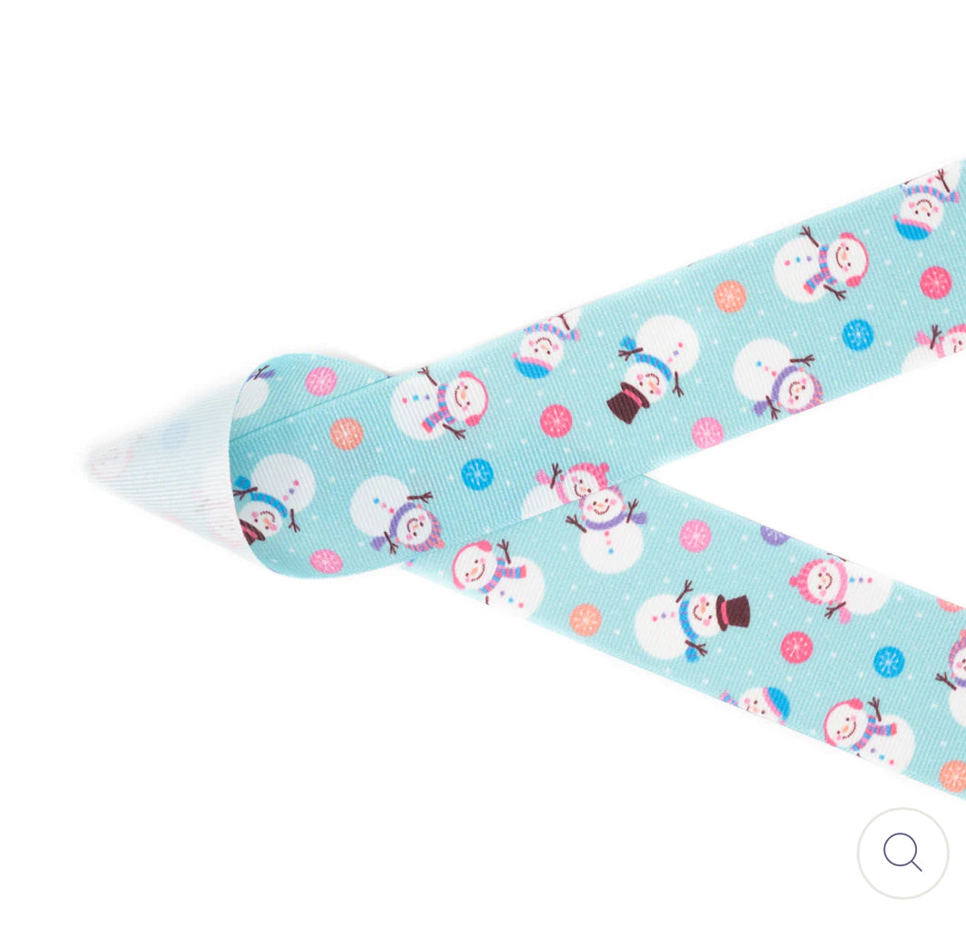 Snowman Printed Grosgrain Ribbon Bow