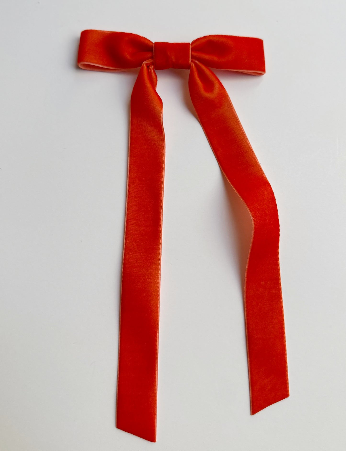 Burnt orange  1”  velvet hair bow