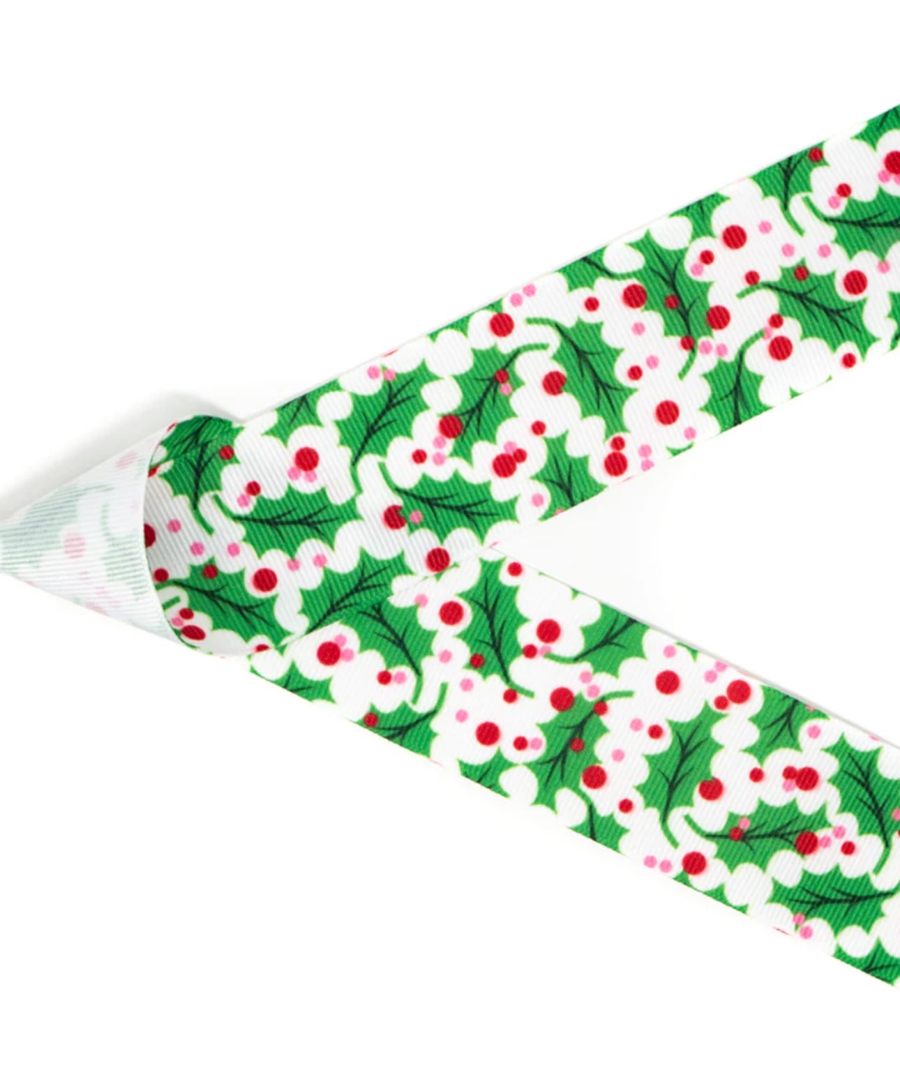 Holly Printed Grosgrain Ribbon Bow