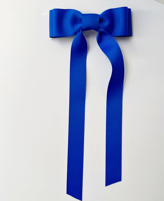 Electric Blue solid grosgrain ribbon bows