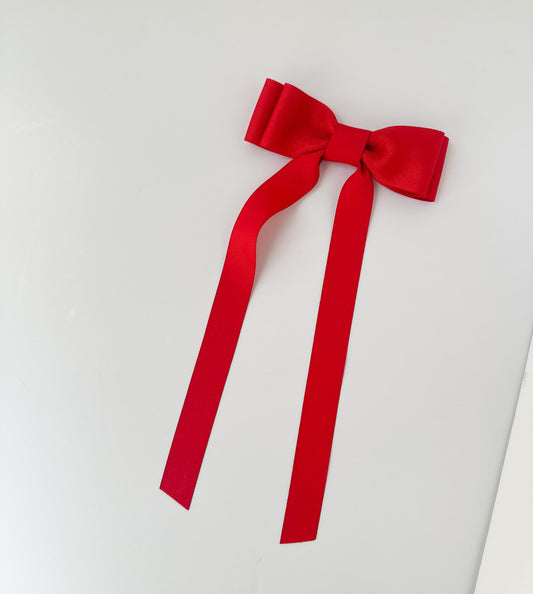 Red solid grosgrain ribbon bows