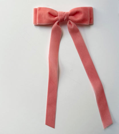 Dusty Rose velvet hair bow