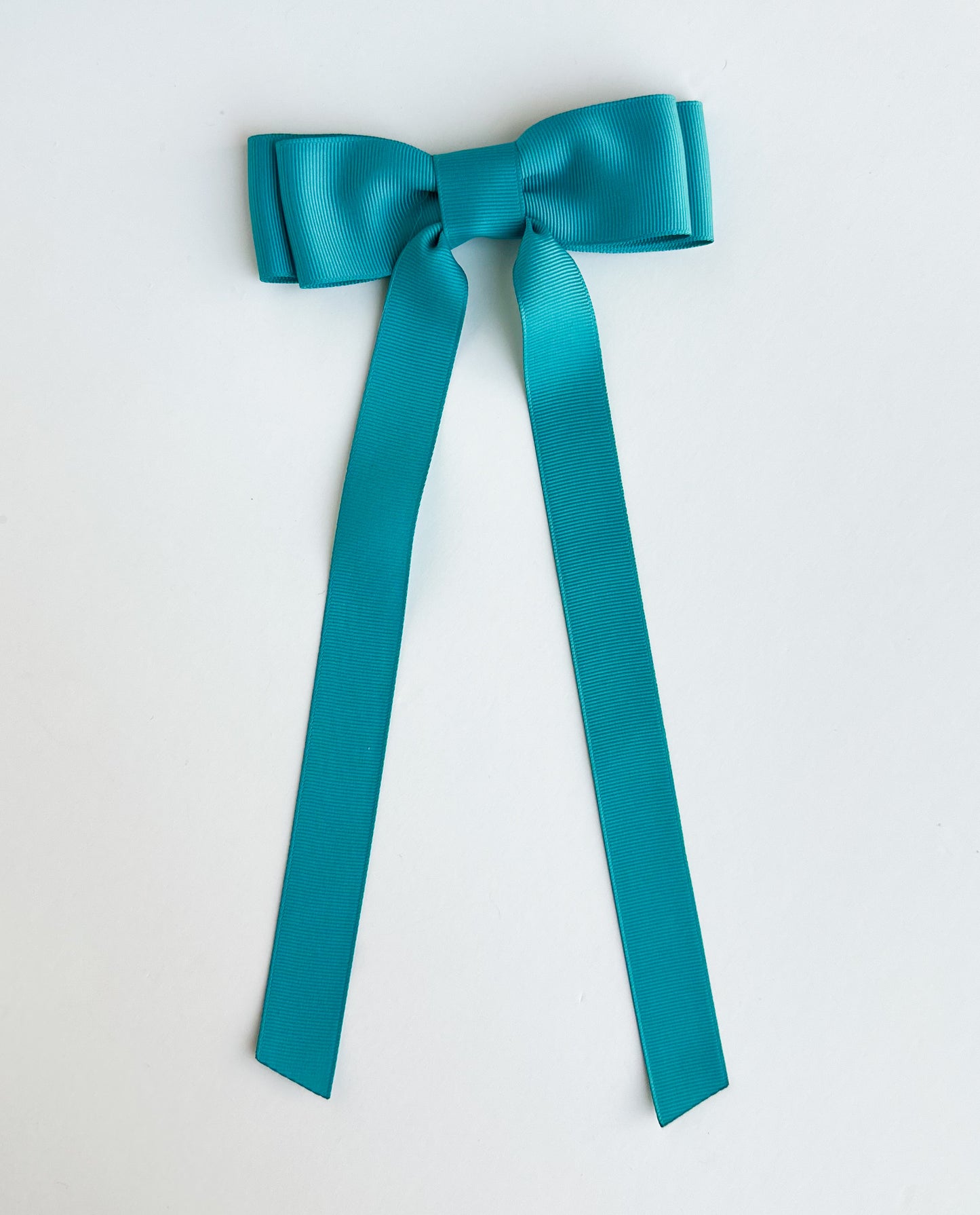 Tornado Blue solid grosgrain ribbon hair bow