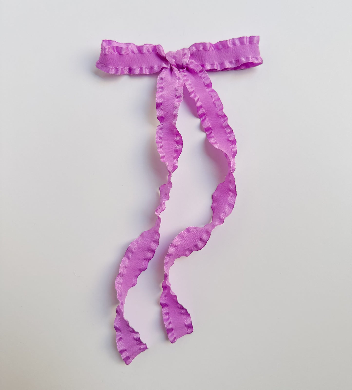 Small Lavender Double Ruffle Hair Bow