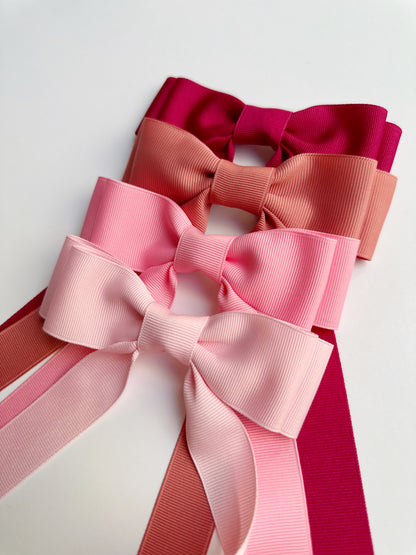 Vintage pink Pink solid grosgrain ribbon bows