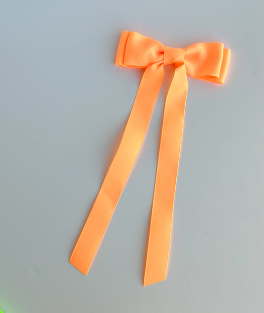 Orangesicle solid grosgrain ribbon bows