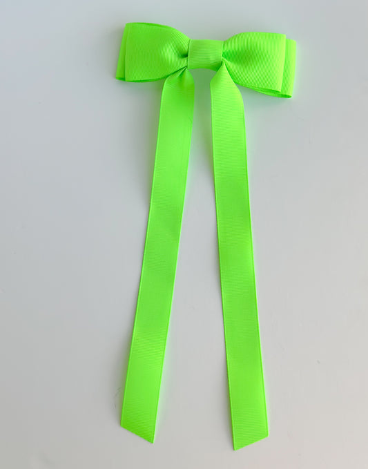 Neon light Green solid grosgrain ribbon bows