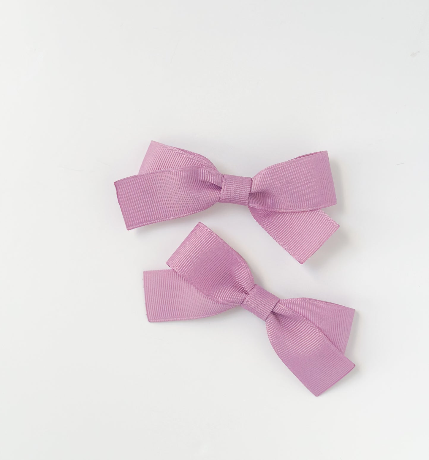 Lilac purple pigtails solid grosgrain ribbon bows