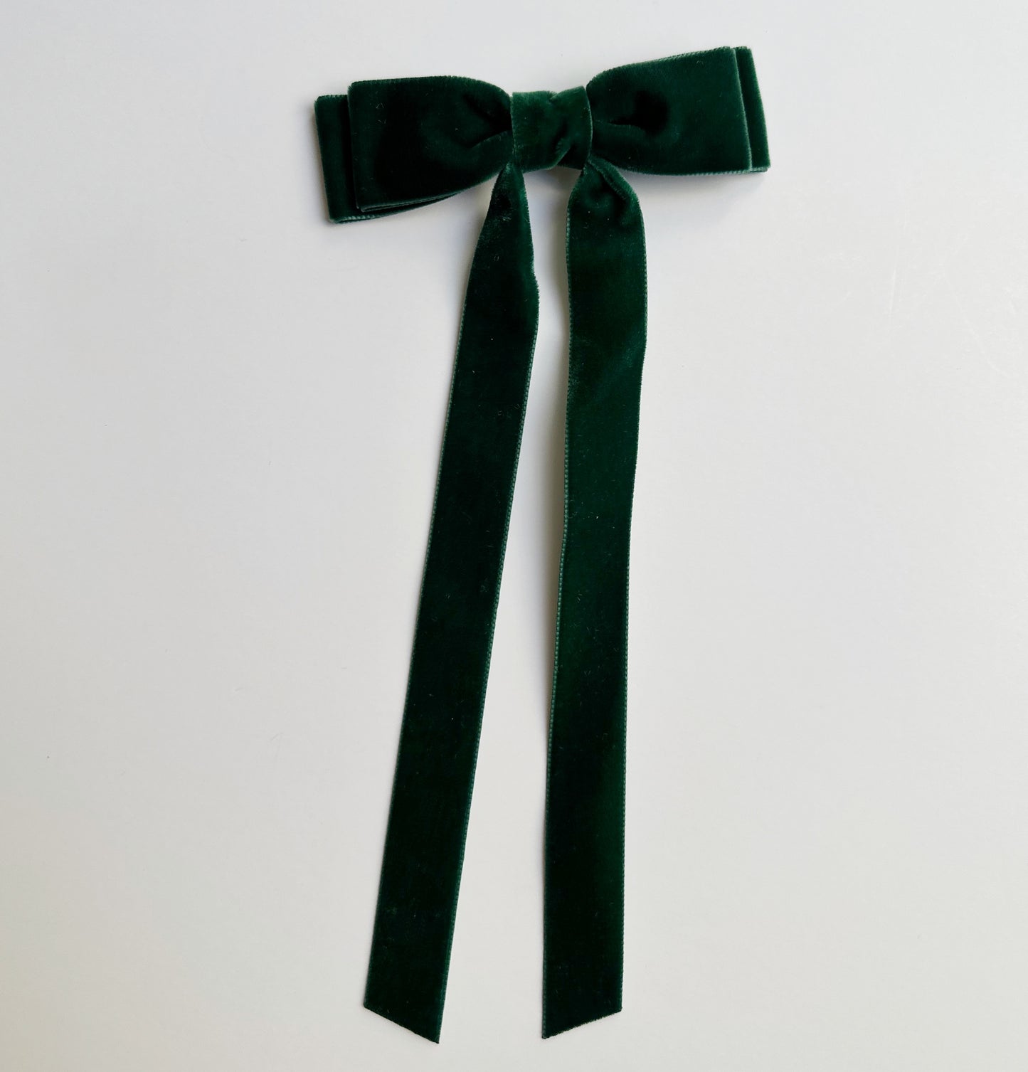 Hunter green velvet hair bow