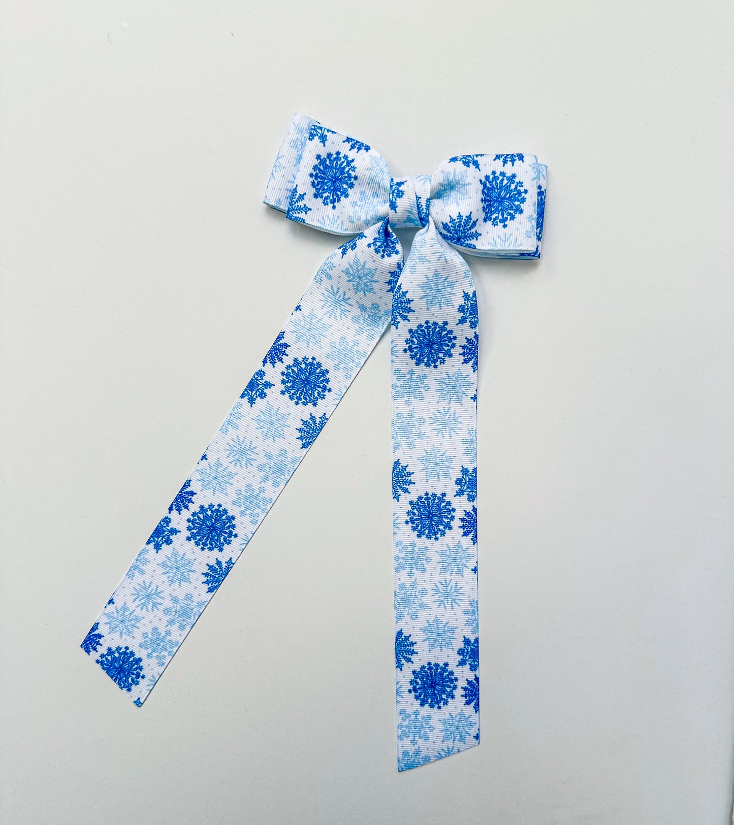 Snowflake Printed Grosgrain Ribbon Bow