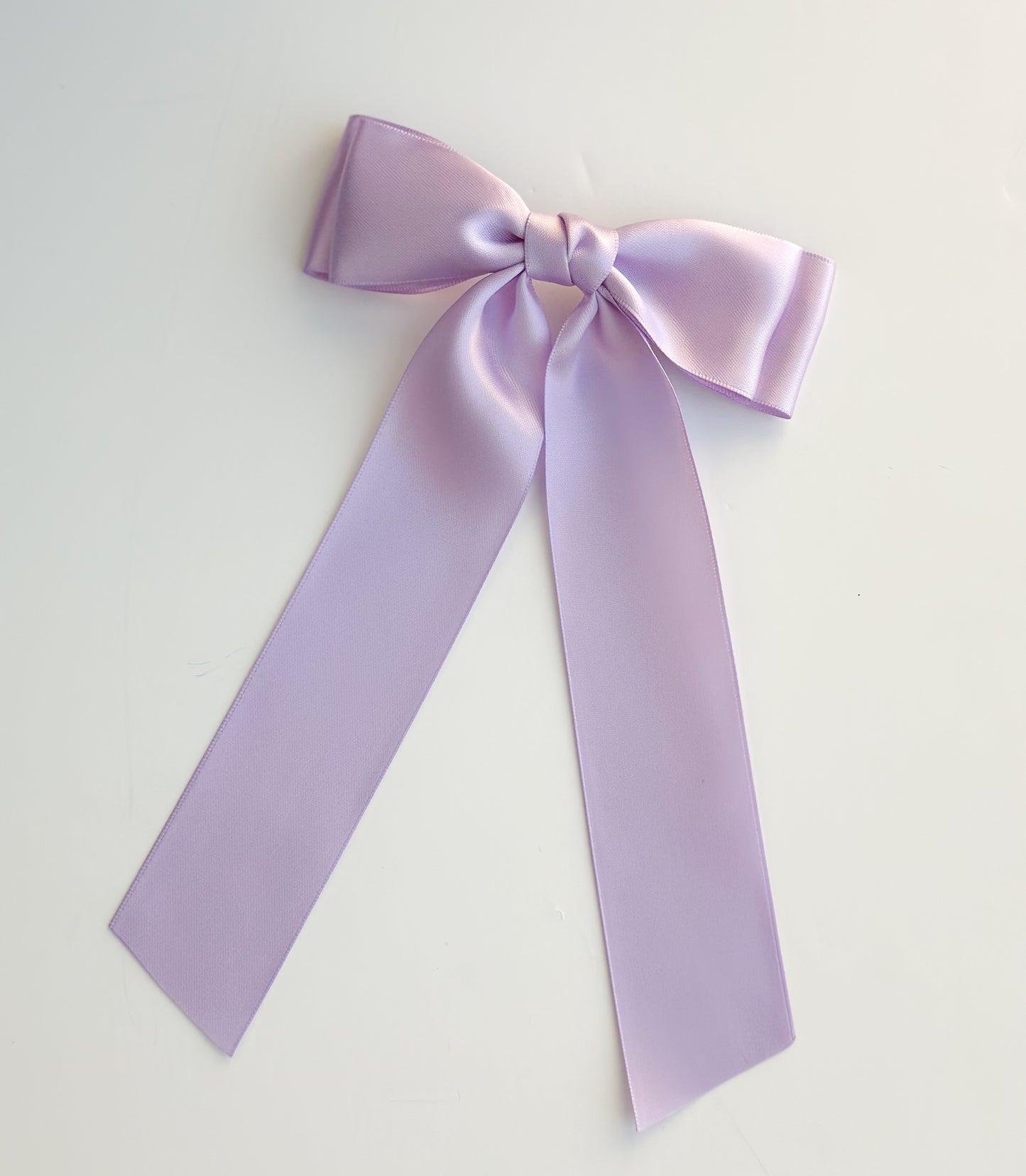 Light Orchid satin Hair Bow , short length