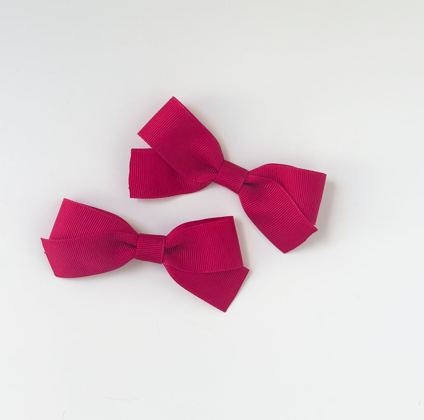 Deep Pink pigtails solid grosgrain ribbon bows