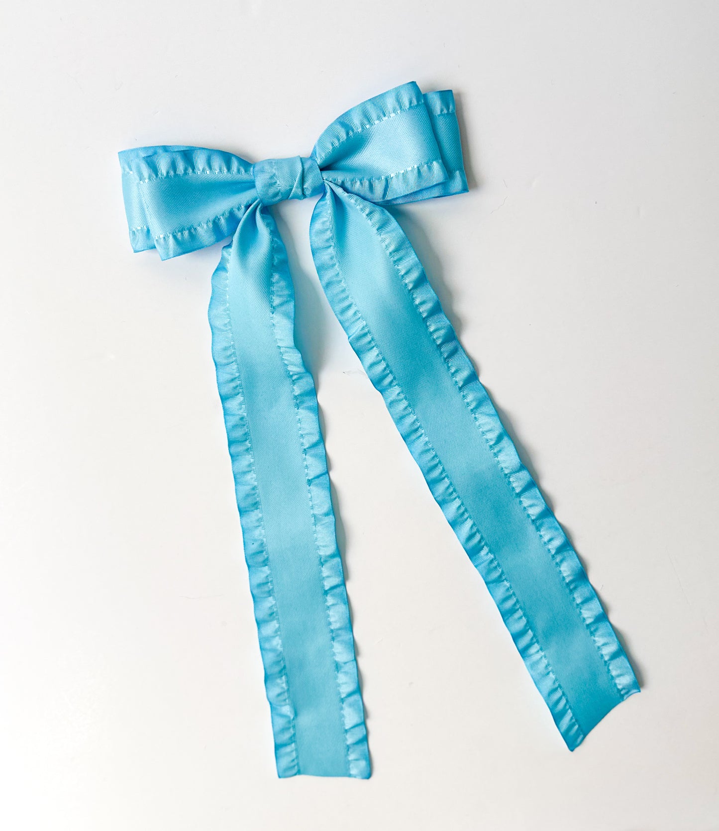 Bright Blue Double Ruffle Hair Bow