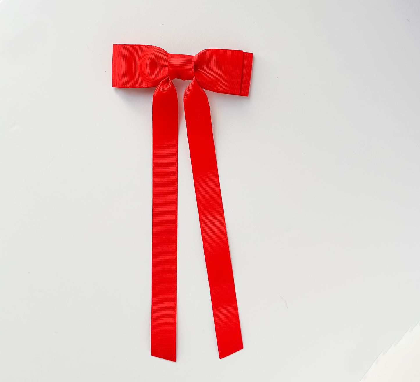 Poppy Red solid grosgrain ribbon bows