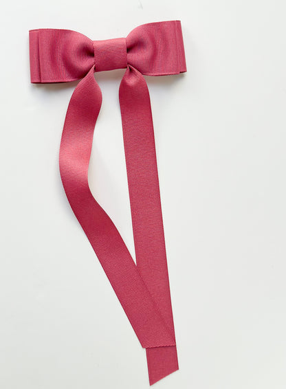 Deep mauve solid grosgrain ribbon hair bow