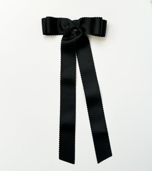 Black small scalloped solid grosgrain ribbon bows