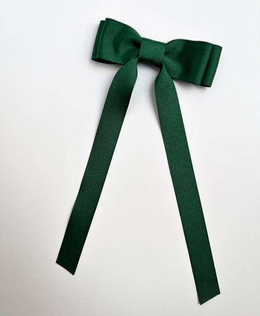 Forest solid grosgrain ribbon bows