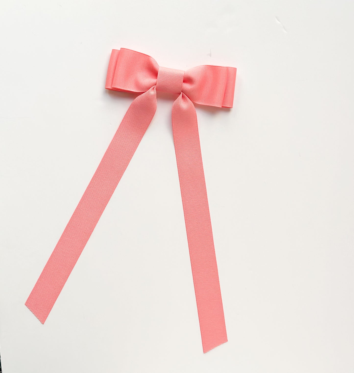 Light coral solid grosgrain ribbon hair bow