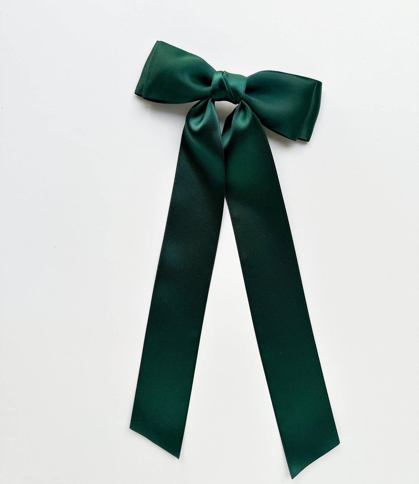 Hunter Green long Satin Ribbon Bow