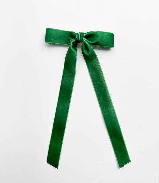 Forest Green 1”  Velvet Hair Bow