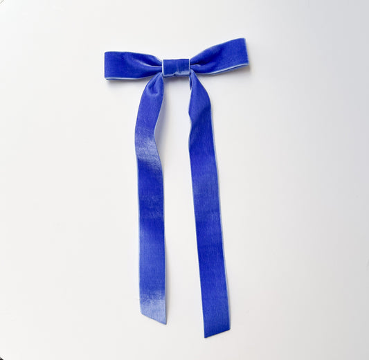 Cobalt Blue 1”  velvet hair bow