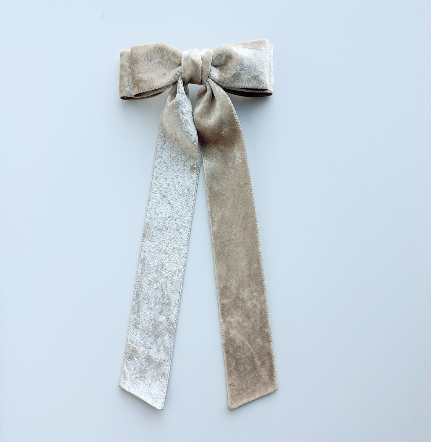 Champagne Crushed Velvet fabric Bow