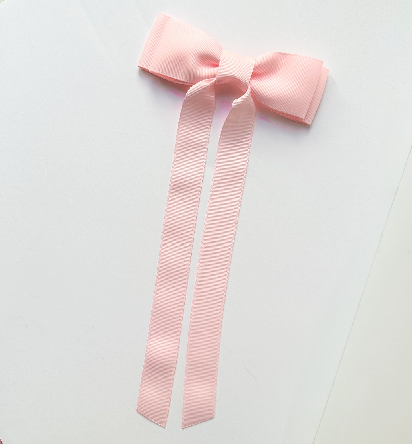 Light pink hb solid grosgrain ribbon bows