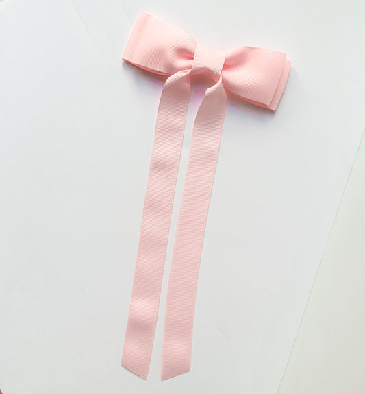 Light pink hb solid grosgrain ribbon bows