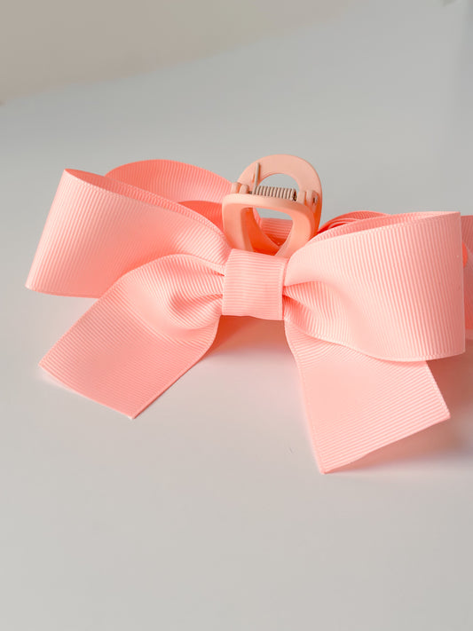 Pink 4.5 inch large Bow Claw Clip