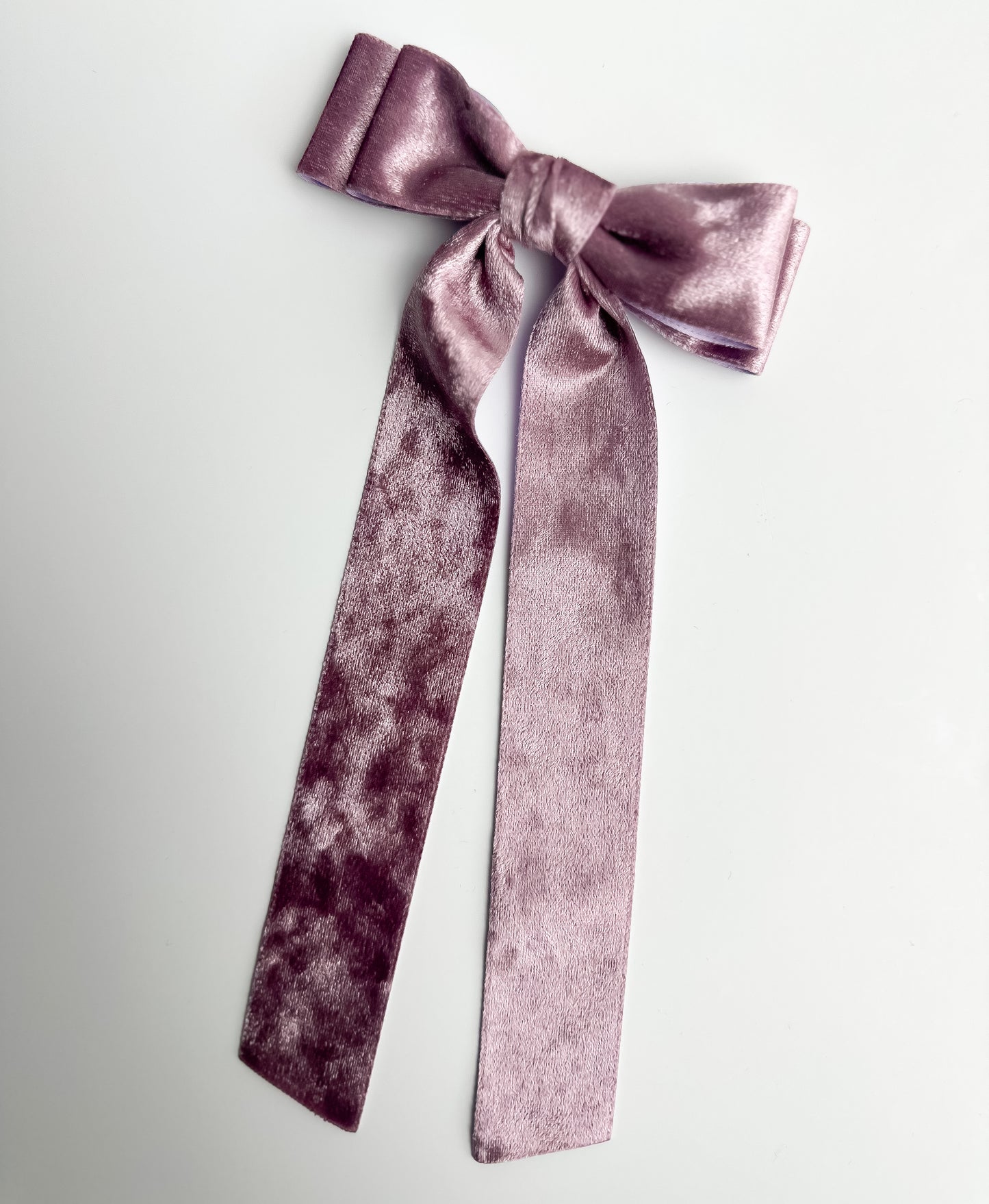 Lavender Crushed Velvet fabric Bow